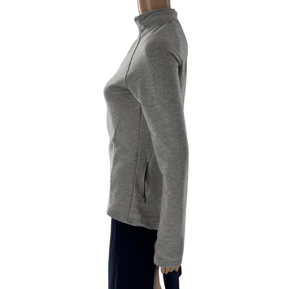 Gymshark Women's Gray Quarter Zip Activewear Long Sleeve Pullover - Picture 7 of 10